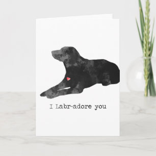 Cartão De Festividades Black Labrador Retriever Valentine's Day Card