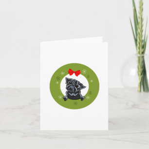 Cartão De Festividades Black Pug Natal