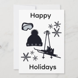 Cartão De Festividades Black ski & winter designs