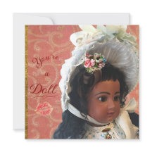 Black Victorian Doll Valentine/Greeting Card