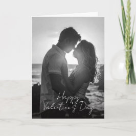 Cartão De Festividades Black & White Photo Valentine's Day Card
