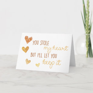Cartão De Festividades blank card you stole my heart romantic cute