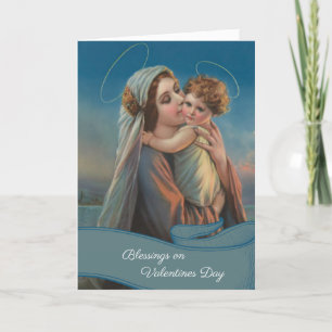 Cartão De Festividades Blessed Mother Baby Jesus Valentines Day