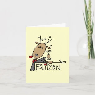 Cartão De Festividades Blitzen Reindeer Christmas Tshirts and Gifts