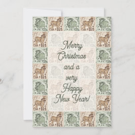 Cartão De Festividades Block Print Sheep Donkey Quilt - Christmas generic