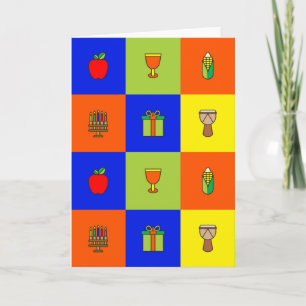 Cartão De Festividades bloco de cores kwanzaa