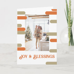 Cartão De Festividades Bloco Moderno de Fotos de Natal Personalizado