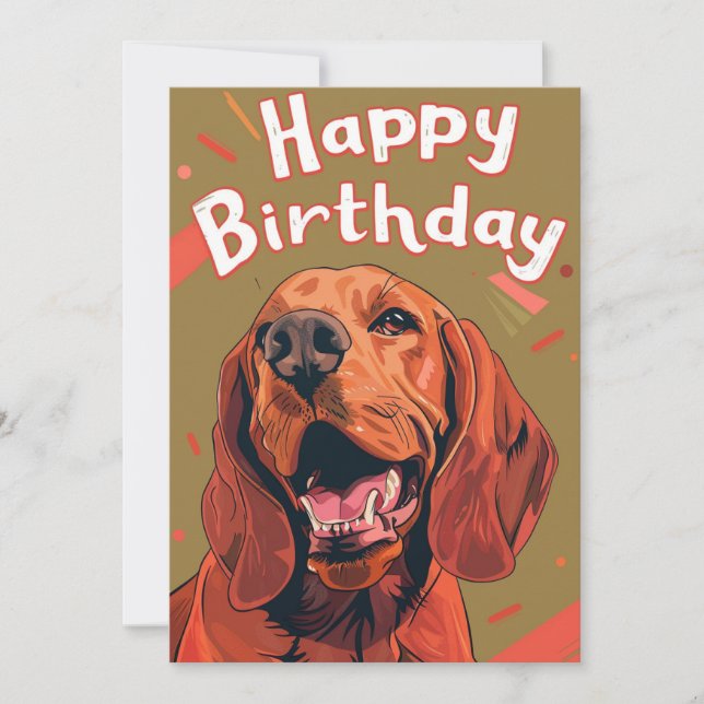 Cartão De Festividades Bloodhound Happy Birthday (Frente)