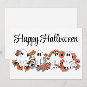 Cartão De Festividades Bloom & Boo — Um Desfile de Fantasmas Florais