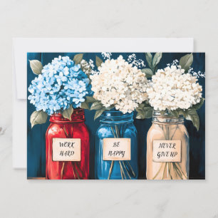 Cartão De Festividades Blooming Vintage Country Hydrangea Trio
