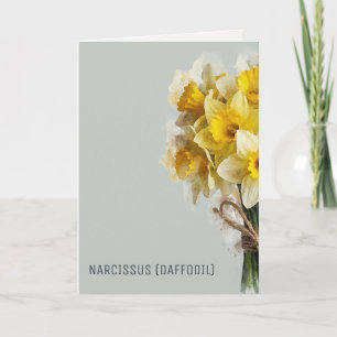 Cartão De Festividades Blooms de Aquarela   Narcisos Dia das Mães Engraça