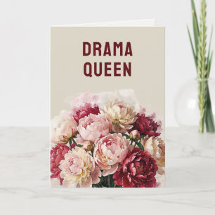Cartão De Festividades Blooms de Aquarela Peônia Engraçada Dia das Mães
