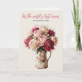 Cartão De Festividades Blooms em Aquarela | Peônia Dia das Mães Moderno