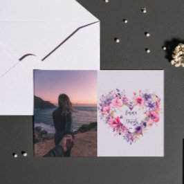 Cartão De Festividades Blooms of Love | Floral | Fotografias e Nomes Pers