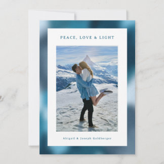 Cartão De Festividades Blue Abstract Gradient Hanukkah Photo