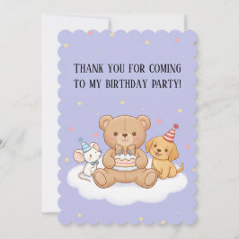 Cartão De Festividades Blue Childish Birthday Invitation Card – Fun Kid