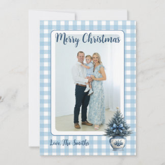 Cartão De Festividades Blue Chinoiserie Christmas tree Grandmillenial