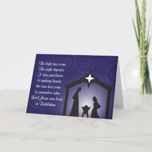 Cartão De Festividades Blue Evening Christmas Nativity Cards