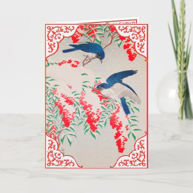 Cartão De Festividades Blue Jays Natal (Frente)