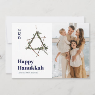 Cartão De Festividades Blue Minimalist Star 2021 Hanukkah