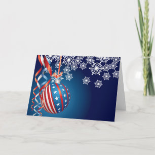 Cartão De Festividades Blue Patriotic Christmas