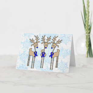 Cartão De Festividades Blue Ribbon Reindeer