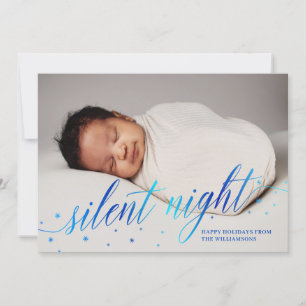 Cartão De Festividades Blue Silent Night Happy Holidays Photo