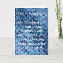 Cartão De Festividades Blue Temperature Quilt Snarky Christmas Card