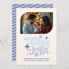 Cartão De Festividades Bluebell Whisper Modern Blue Christmas Photo