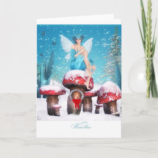 Cartão De Festividades blues de inverno (Frente)