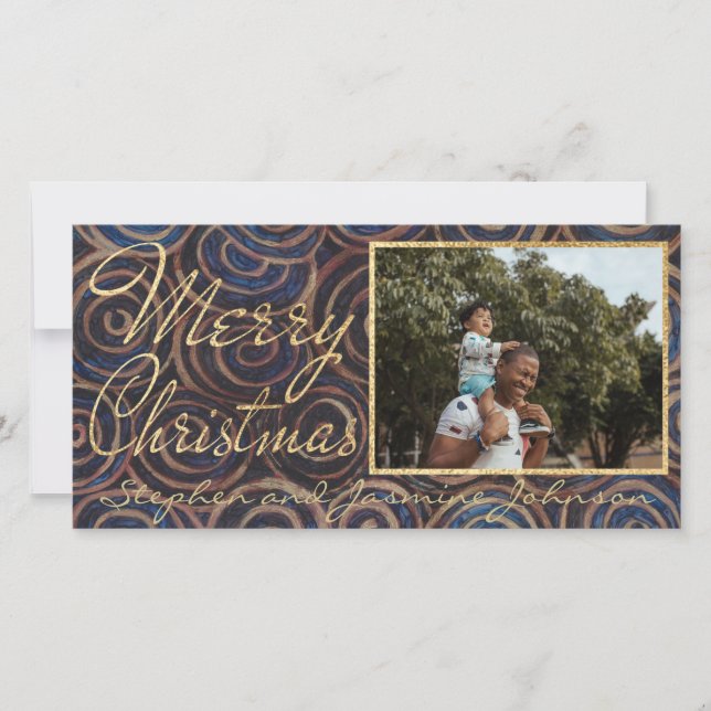 Cartão De Festividades Blues de Natal e Golpes (Frente)