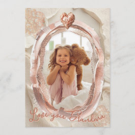 Cartão De Festividades Blush Heirloom Heart Photo Frame Loving Keepsake