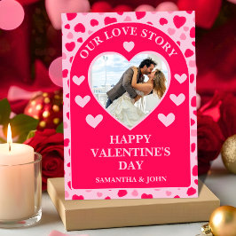 Cartão De Festividades Blush Pink Watercolor Hearts Valentine Gift Photo