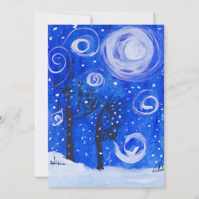 Cartão De Festividades Blustery Blizzard (Frente)