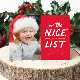 Cartão De Festividades Boa lista engraçado lindo um foto vermelho Natal