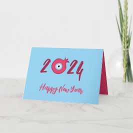 Cartão De Festividades Boa Sorte Charm Pomegranate - Feliz ano novo