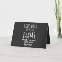 Boa sorte nos seus exames