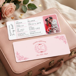 Cartão De Festividades Boarding Pass To Love Plane Ticket Valentine's Day