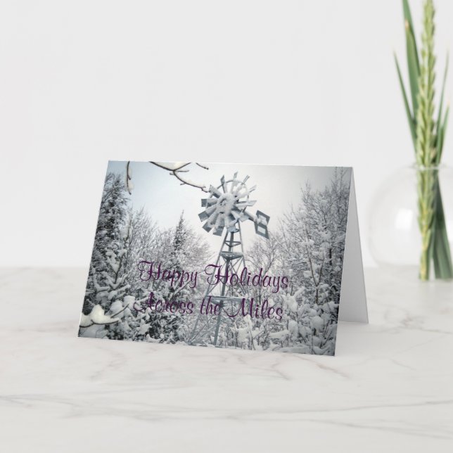 Cartão De Festividades Boas festas através das milhas (Frente)