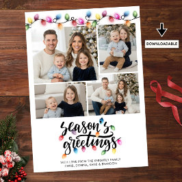 Cartão De Festividades Boas Festas de Natal 4 Fotografias Saudações