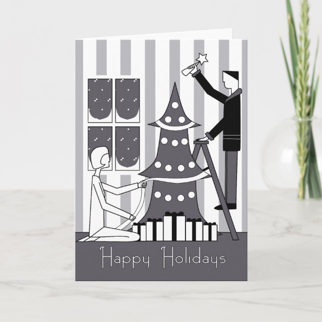 Cartão De Festividades "Boas festas" decoração da árvore (Frente)