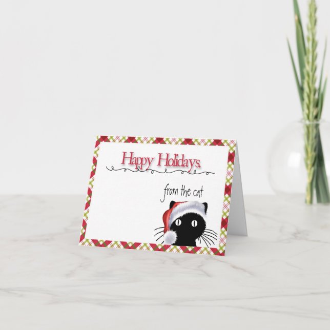 Cartão De Festividades Boas festas do gato (Frente)