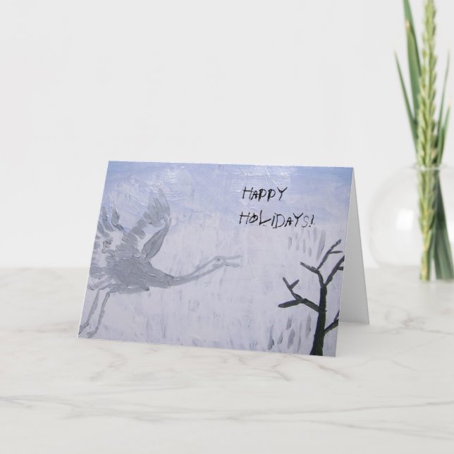 Cartão De Festividades Boas festas guindaste gritando (Frente)