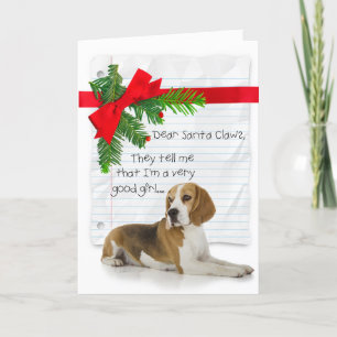 Cartão De Festividades Boas Meninas Beagle Natal
