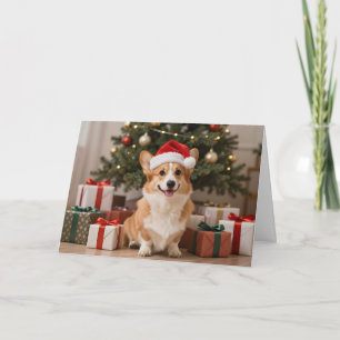 Cartão De Festividades Boas Novas de Grande Alegria – Corgi Natal