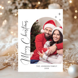 Cartão De Festividades Boas saudações de Natal da Elegante Na moda PHOTO