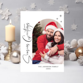 Cartão De Festividades Boas saudações de Natal da Elegante Na moda PHOTO