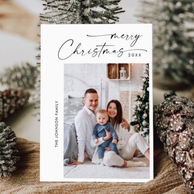 Cartão De Festividades Boas saudações de Natal da Elegante Na moda PHOTO (Criador carregado)