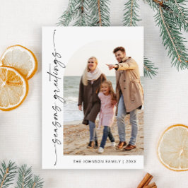 Cartão De Festividades Boas saudações de Natal da Elegante Na moda PHOTO