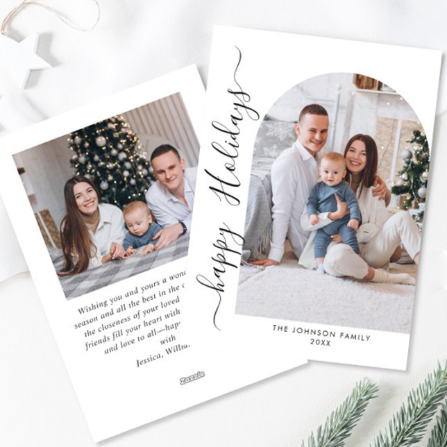 Cartão De Festividades Boas saudações de Natal do Elegante Na moda 2 FOTO (Criador carregado)